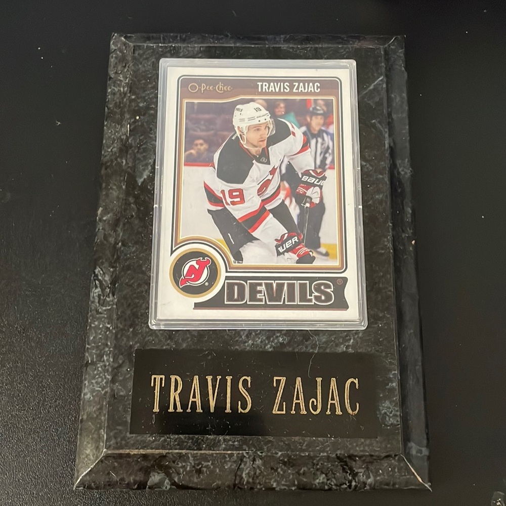 Travis Zajac Devils plaque